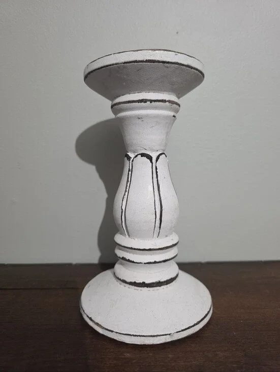 Distressed White Farmhouse Shabby Chic Candle Holder Martha Stewart