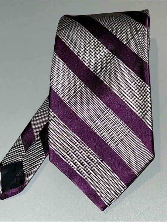 Brooks Brothers Men's Purple Striped Woven Tie Classic Formal Accessory