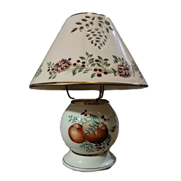 Lenox Boxwood and Pine Ceramic Painted Candle Lamp 10