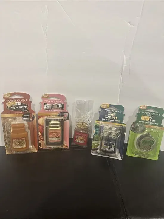 Lot of 5 Yankee Candle Car Jar Ultimate Travel Tin Air Fresheners Sealed