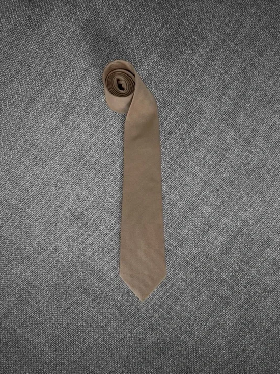 Calvin Klein Beige Textured Slim Width Men’s Neck Tie