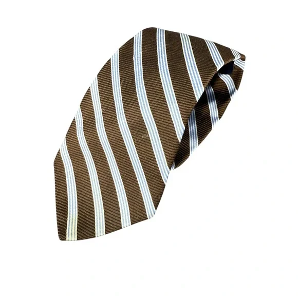 Brooks‎ Brothers 346 Silk Striped Necktie Brown Blue Men's Accessory