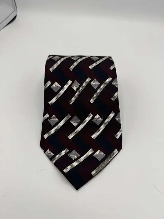 Franco Ventura Venezia Men's 100% Silk Geometric Pattern Necktie