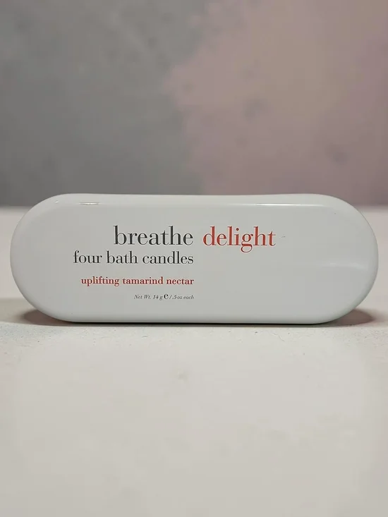 breathe delight four bath candles - uplifting tamarind nectar