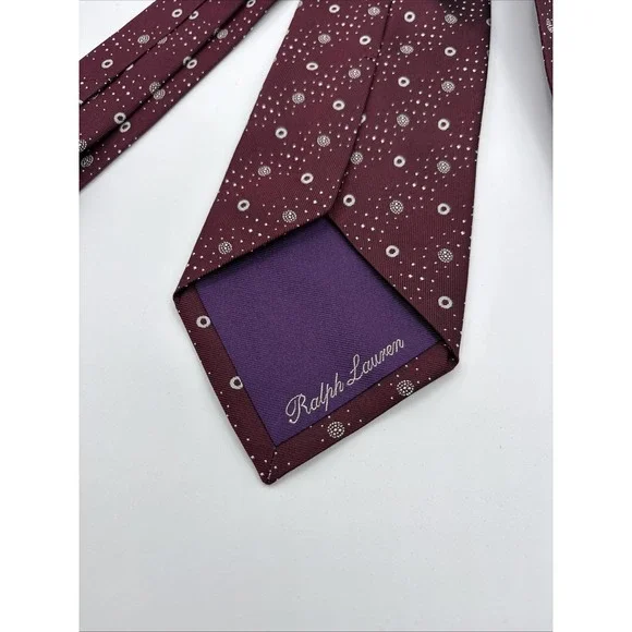Ralph Lauren Purple Label Tie Mens 100 Silk Hand Made Italy Geometric READ