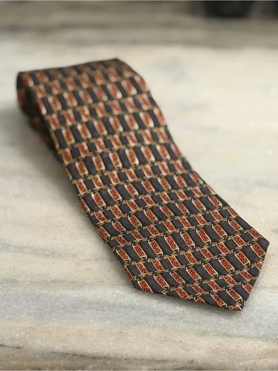 Classic Men's Patterned Tie 100% Silk Handmade