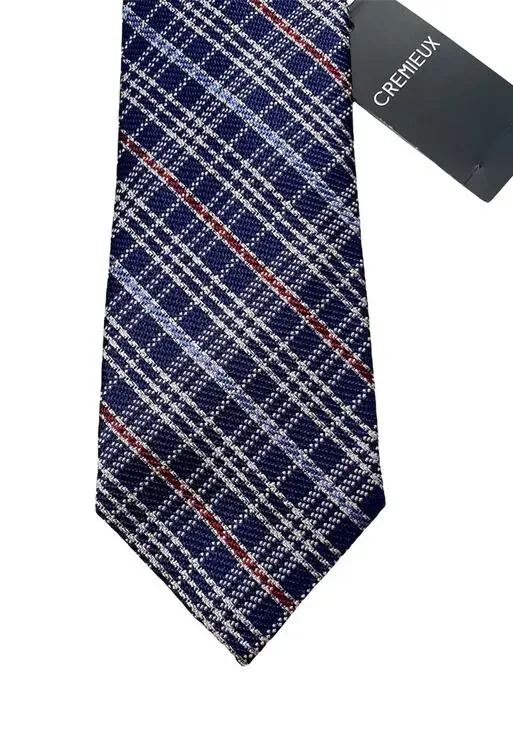 Daniel Cremieux Nwt Blue Plaid Made in Italy 100% Silk Textured Neck Tie