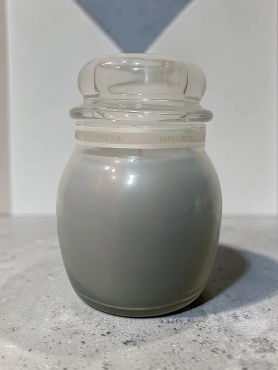 White Barn Freesia Scented Jar Candle in Light Gray