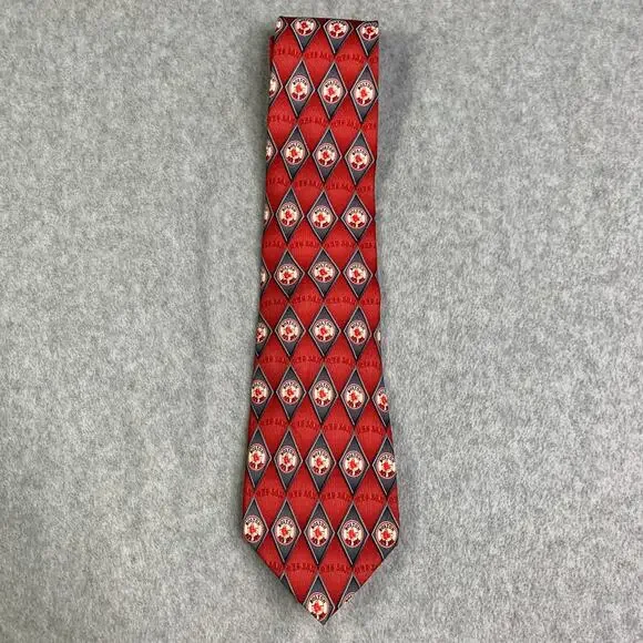 Boston Red Sox Silk Tie Logo All Over Print Logo MLB Baseball Mens