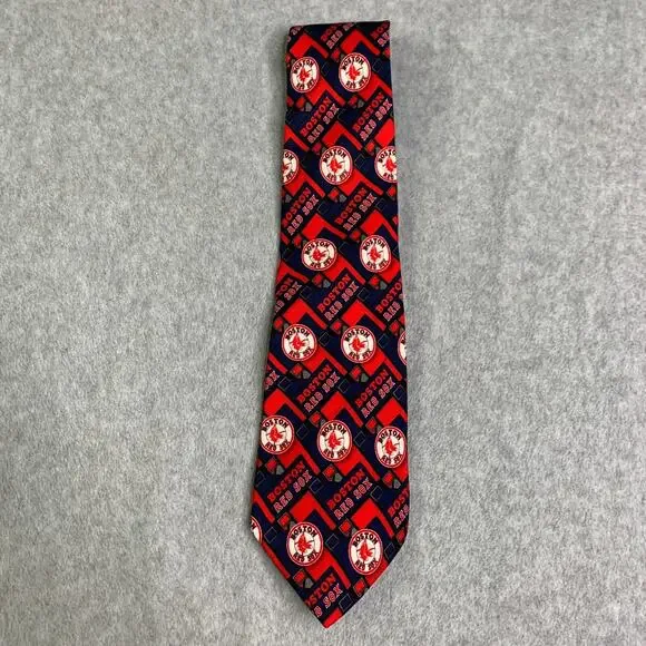 Boston Red Sox Silk Tie Logo All Over Print MLB Baseball Mens