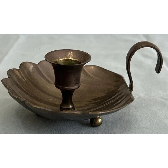 Vintage Brass Candlestick Holder Patina Home Decor Made In India