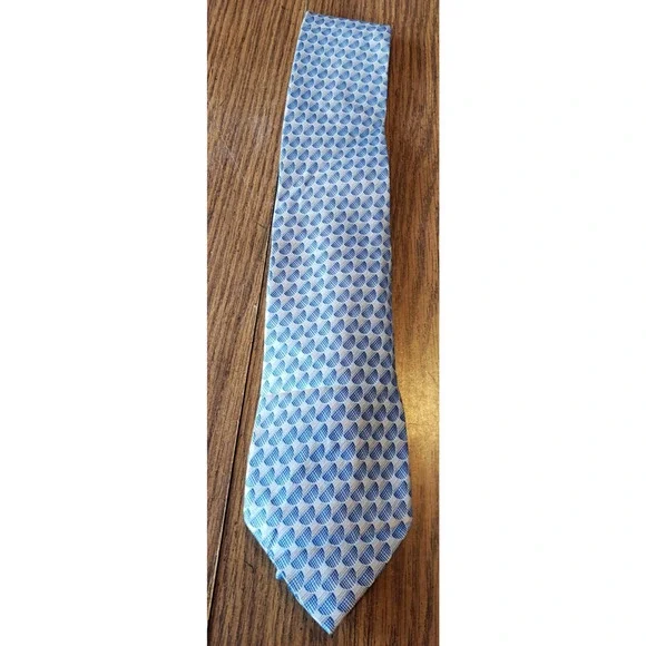 Perry Ellis Portfolio Men's Geometric Tie Teal Blue Necktie Classic 3