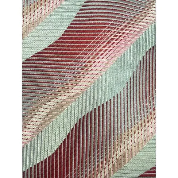 Fabio Fazio Hand Made Silk Tan Red Stripe Men’s Necktie