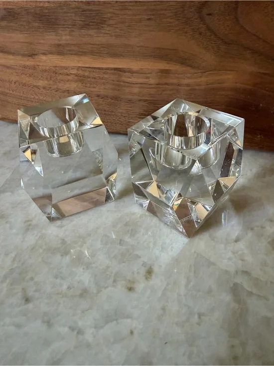 Rosenthal crystal candlestick holders -2