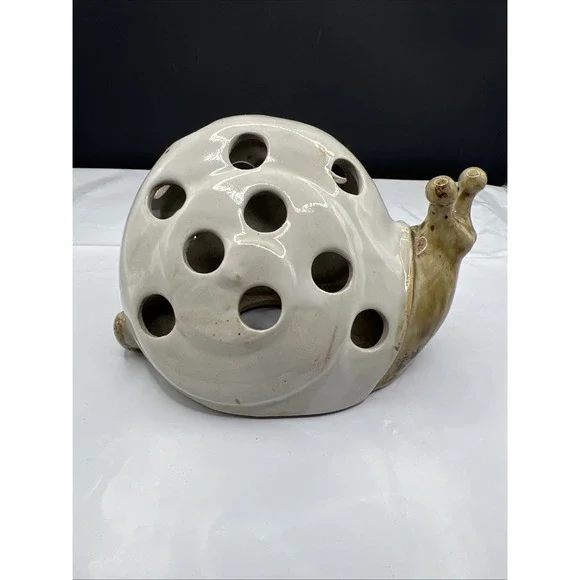 Vintage Vandor Ceramic Snail Candle Holder Japan MCM Votive Lantern