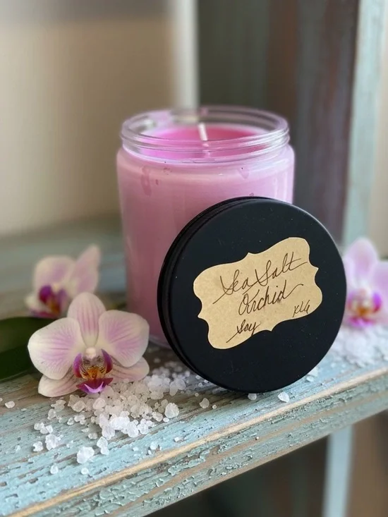 Handmade Sea Salt Orchid Pink Soy Candle