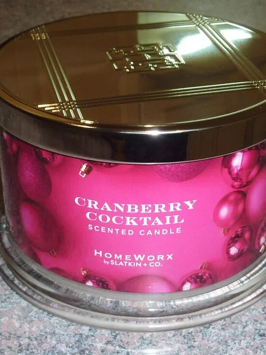 New In Box Homeworx Slatin & Co Cranberry Cocktail 18 oz. 4 Wick Candle Rare