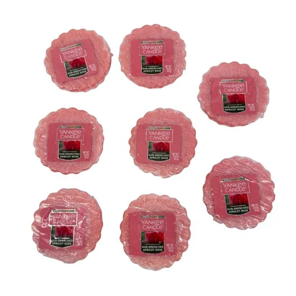 NEW Lot of 8 Yankee Candle Sun-Drenched Apricot Rose Wax Melt Tart 0.8oz 1577164