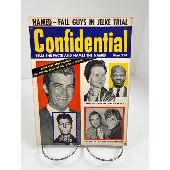 Vintage Confidential May 1955 Rory Calhoun Doris Duke Gregory Peck Magazine