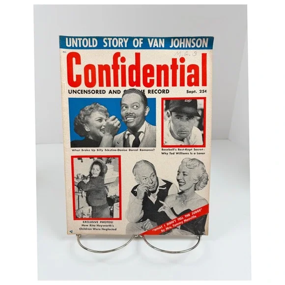Vintage Confidential Sept 1954 Van Johnson Ted Williams Rita Hayworth Magazine