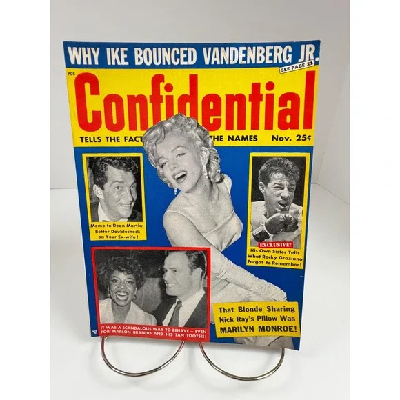 Vintage Confidential November 1956 Marilyn Monroe Dean Martin Hollywood Magazine