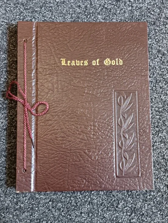 1948 Leaves of Gold, Brown Anthology Of Prayers Verse & Prose Spiritual Guidance