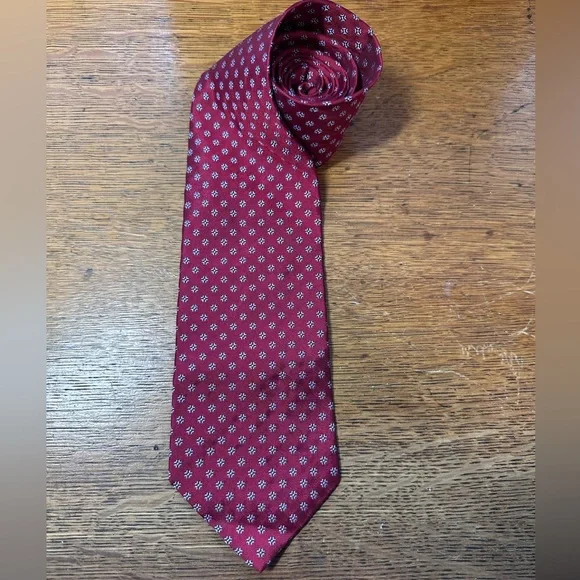 Brooks Brothers 346 Red White Pattern Pure Silk Neck‎ Tie