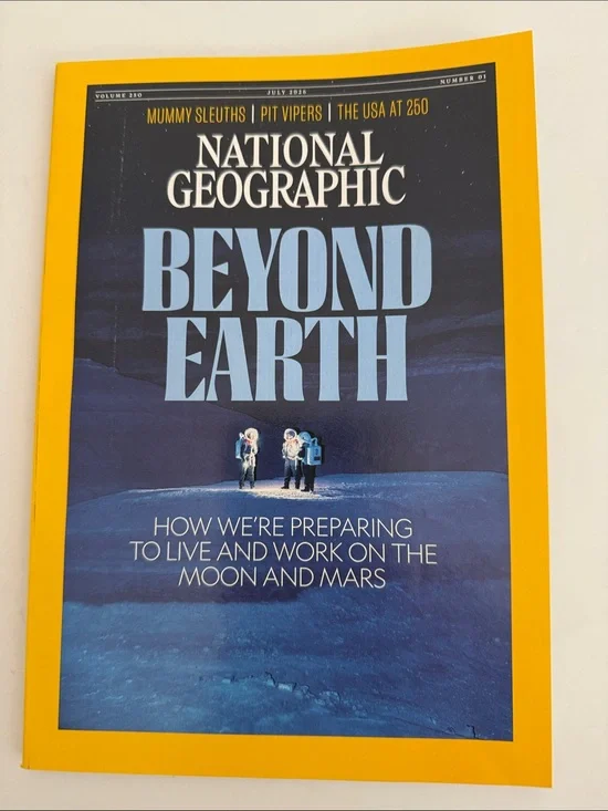 National Geographic Yellow & Blue 'Beyond Earth' Cover July 2026