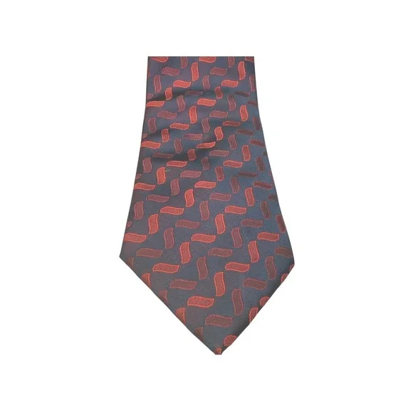 Novelle Highfashion‎ Men's Silk Necktie Navy Blue Red Pattern Formal