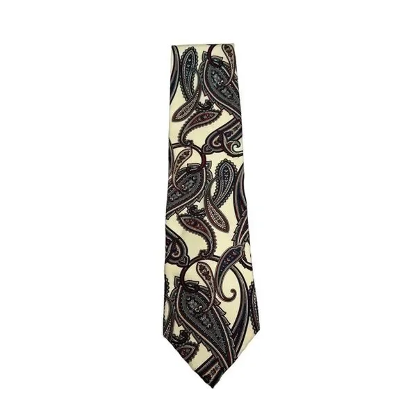 Men’s Vintage Christian Dior 100% Silk Paisley Print‎ Tie