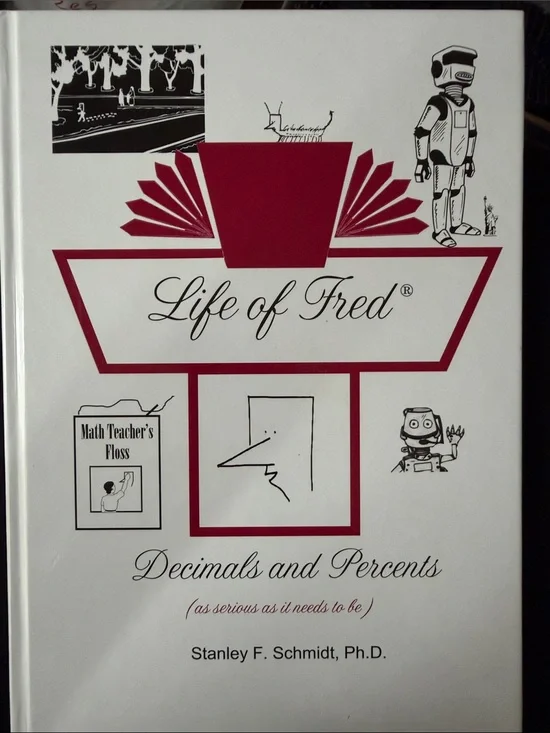 Decimals and Percents Book - White with Maroon Accents