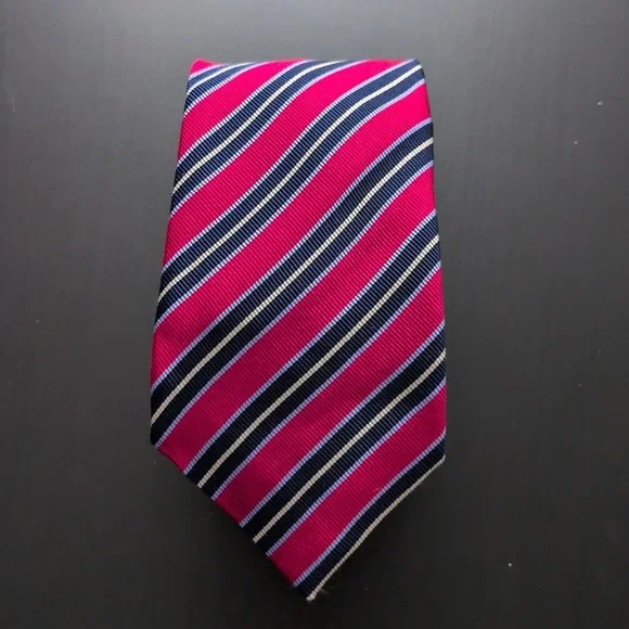 JZ RICHARDS Boulder Tie Men Silk Blend Red Stripe Handmade 62