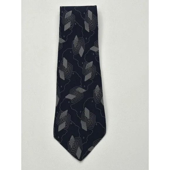 Enzo Bertazzo‎ Mens 100% Silk Geometric Pattern Necktie Hand Made Italy