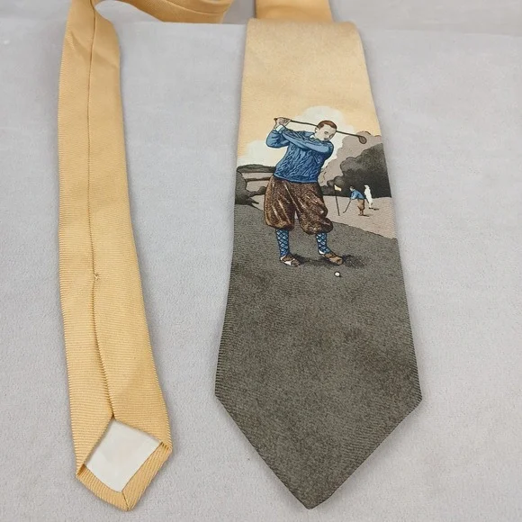 Brooks Brothers Makers 3.75x59 Mens Silk Tie‎ Golf