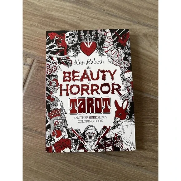 The Beauty of Horror Tarot Coloring Book by Alan Robert- Used