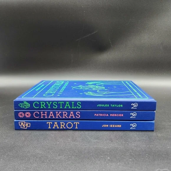 Quarto Modern Guide Crystals Chakras Tarot Blue Hardcover Book Set of 3‎