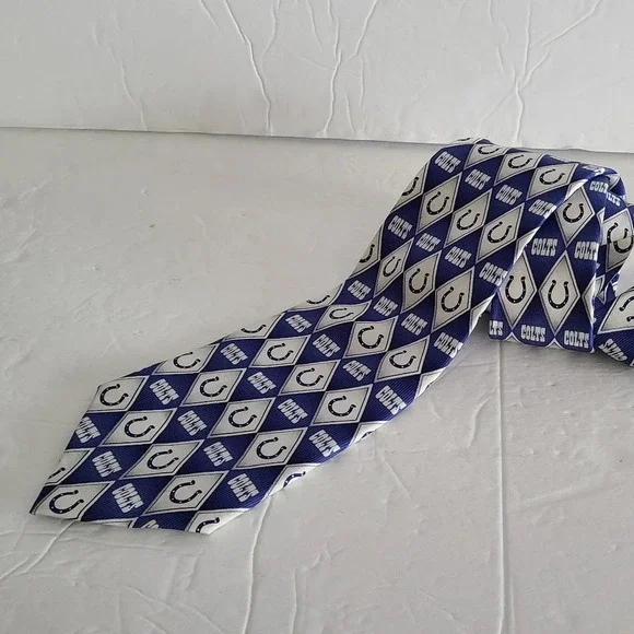NFL Indianapolis Colts mens tie blue /white horse shoe logo silk