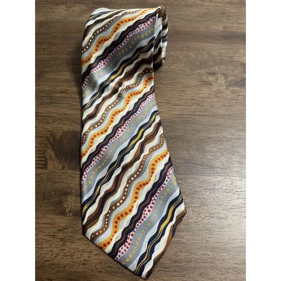 Missoni Cravatte Silk Tie Mens‎ Colorful Signature Striped Necktie ITALY