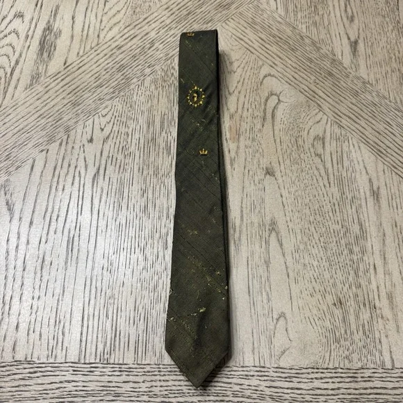 Vintage Green Wembley Tie Gold‎ Crown Knight