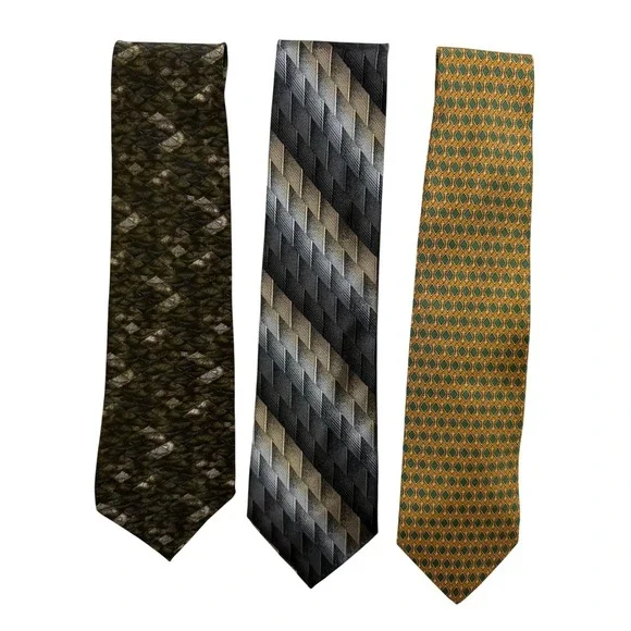 Vintage 90s Silk Tie Lot 3pc Brooks Brothers Croft Barrow Joseph Feiss‎ Neckties