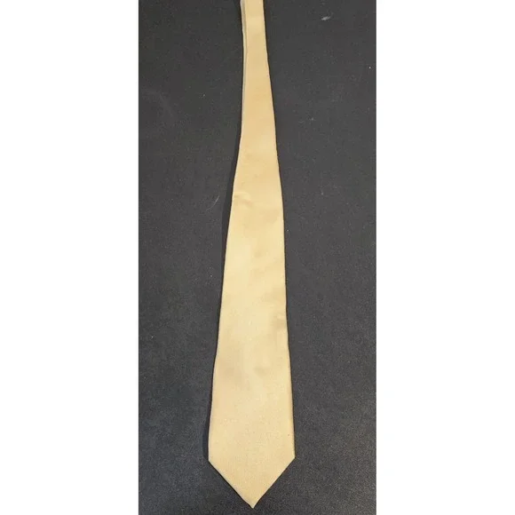 Stafford‎ Men's Silk Tie Solid Yellow Gold Textured XL 59