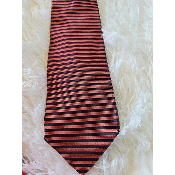 Vintage Brooks‎ Brothers Makers All Silk Maroon/Black Striped Men's Neck Tie