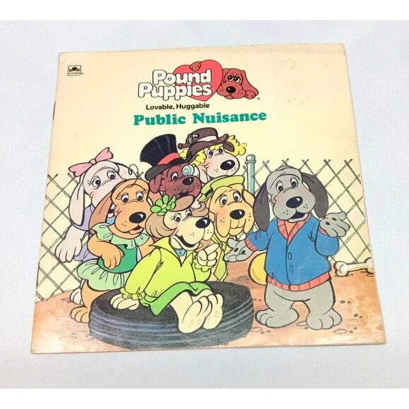 1987 Pound Puppies Little Golden Book Public Nuisance Vintage Kids‎ Book