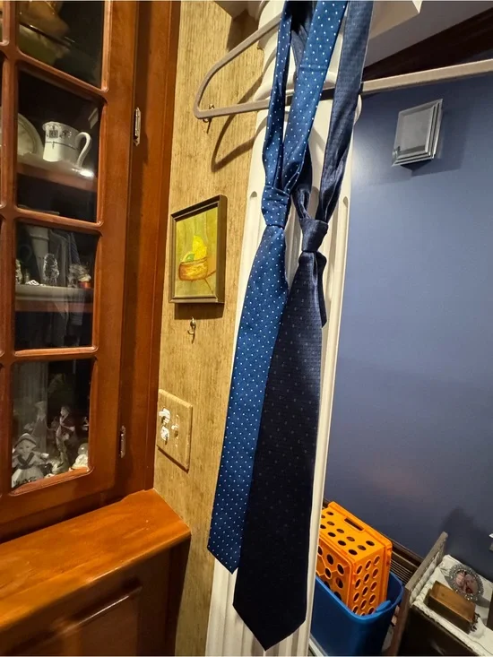 2 Classic Navy Men's Ties - Blue