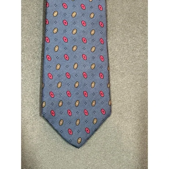 Vintage Pierre Cardin Tie Mens Blue 100% Silk Necktie 57