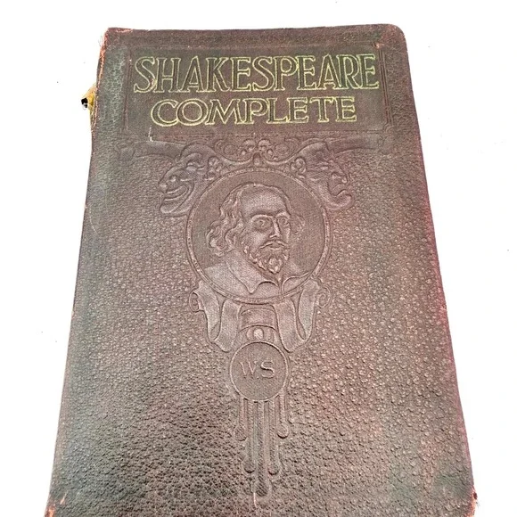 World Syndicate Co Shakespeare Book Flex Leather Antique 1927 Maroon Illustrated