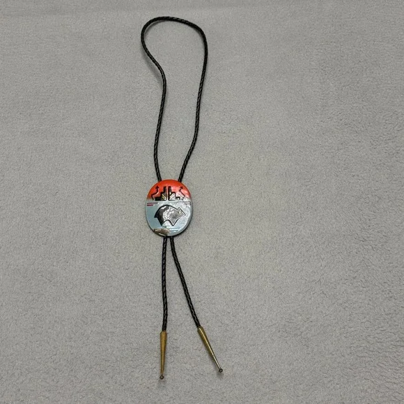 Bolo Tie Mens Multi Color Enamel Bear Western Southwestern