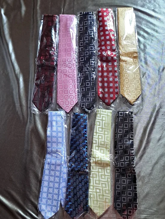 Men's Geometric Pattern Necktie - Assorted Colors 100% Polyester