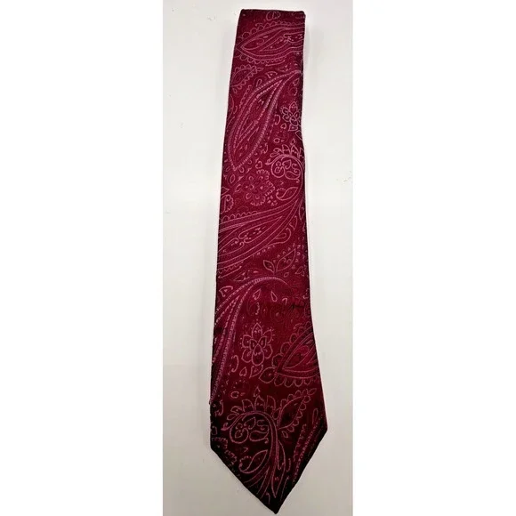 Michael Kors Men's Neck Burgundy Silk Tie