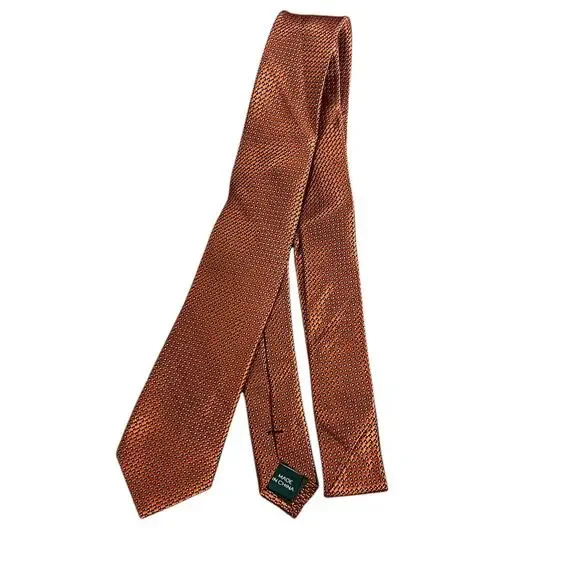 Lauren Ralph Lauren Vintage Men's 100% Silk Geometric Neck Slim Tie - Orange
